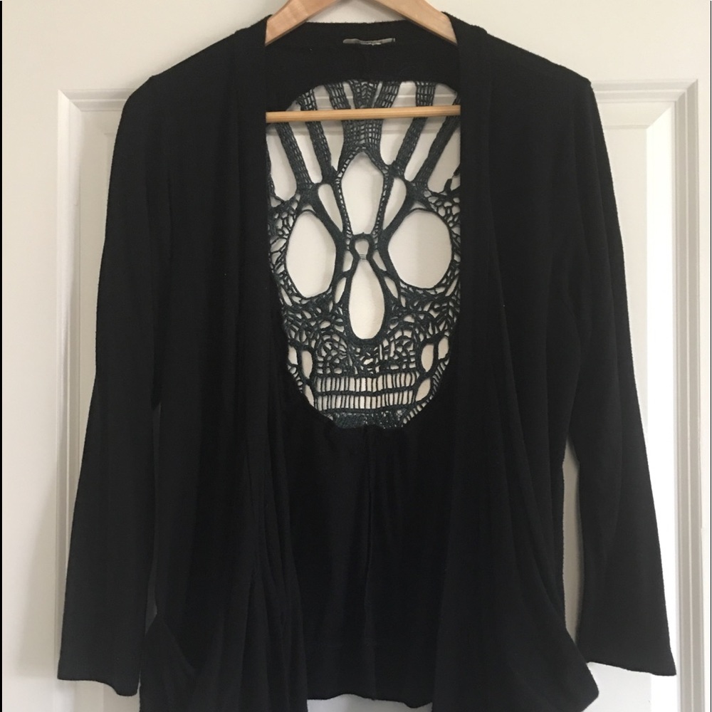 Crocheted skull sweater